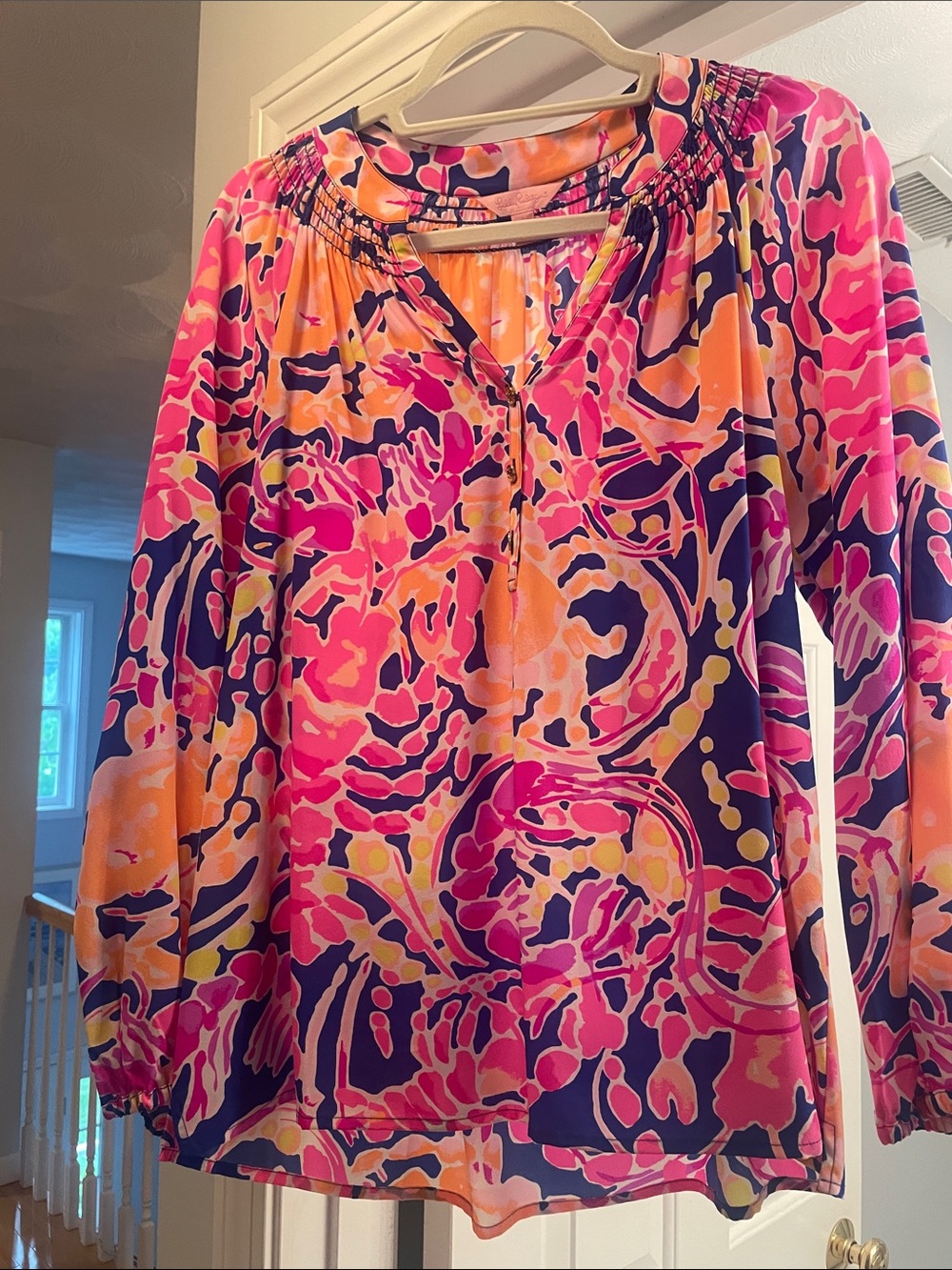 Lilly Pulitzer Pink Elsa Top Size Small 100% Silk